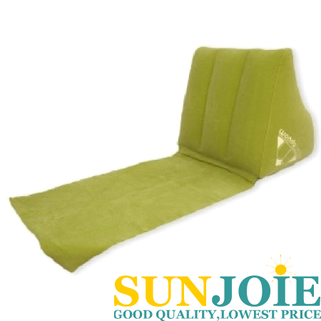 Wedge Inflatable Back Support Reading Pillow w/ Permanent Mat