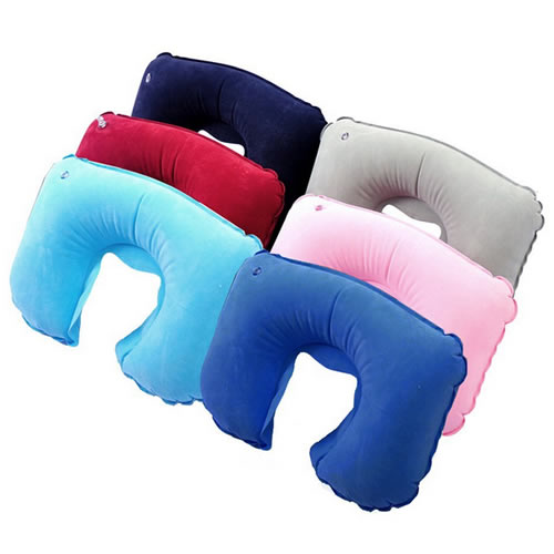 Foremost Inflatable Soft Pillow U Shape Neck Rest Compact Air Cushion Pillow for Flight Travel Office 