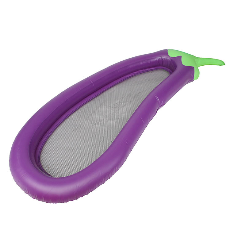 PVC Inflatable Mat Giant Eggplant Lounge Float Bed Raft Swimming Pool Toy