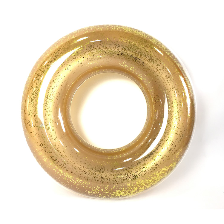 Metallic Glitter Inflatable gold Swim Ring
