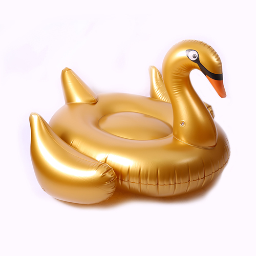 Frost Golden PVC Inflatable Swan
