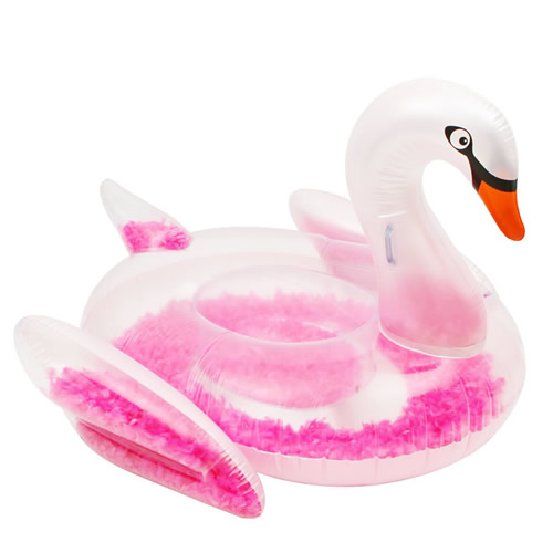 Inflatable Swan Pink Feathers