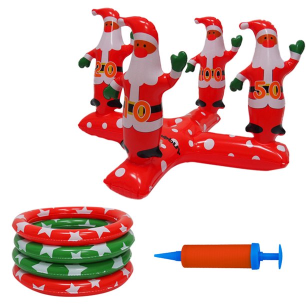 Ring Toss Game Inflatable Christmas Tree Santa Claus Ferrule Throwing Games
