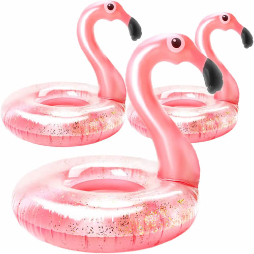 Translucent Glitter Flamingo Float Rose Gold