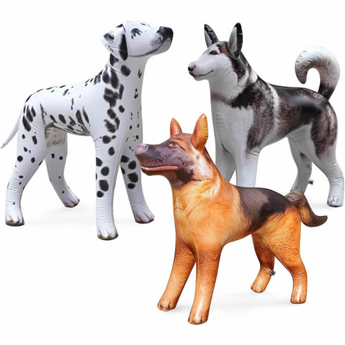 Inflatable Dog 30 Tall Husky-Dalmatian-German Shepherd, Realistic Animals Pets