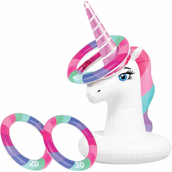 PVC Inflatable Unicorn Ring Toss Pool Toys